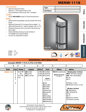 MENW1118 Construction: Type: Steel housing and chassis Diffuser is