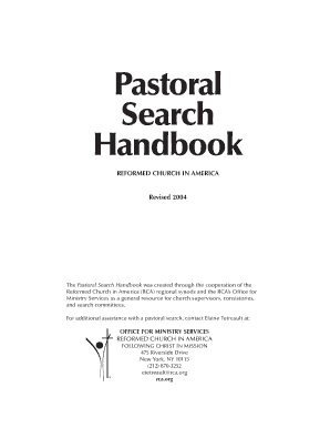 Pastoral Search Handbook - Great Lakes City Classis - glcclassis