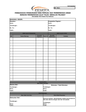 Malaysia Office Supply Request Form