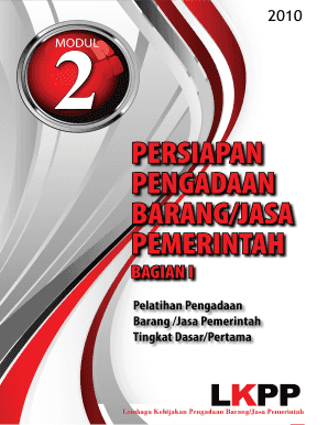 PERSIAPAN PENGADAAN BARANG/JASA PEMERINTAH BAGIAN I