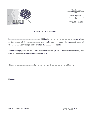 STUDY LOAN CONTRACT - bALOSb Holdings