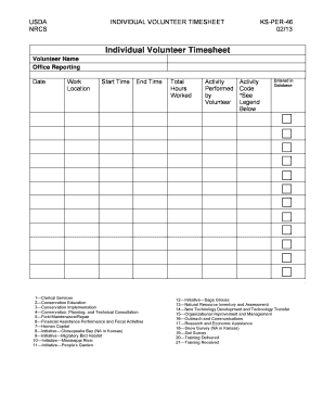 volunteer timesheet template