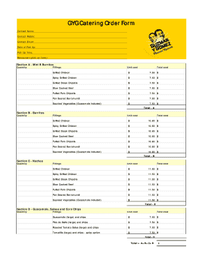 Gyg catering order form