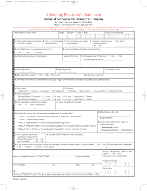 Fillable Online 7. attending physician statement - Financial American ...