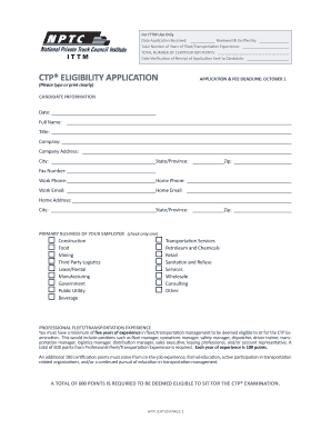 Ctp candidate prospectus - National Private Truck Council