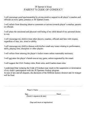 Coaches code of conduct template - spartan code of conduct