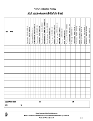 Medical brochure pdf download - Adult Vaccine Accountability Tally Sheet - Missouri Department of ... - health mo