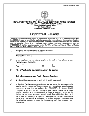 Ecomap template word - Employment Summary - State of Tennessee - tn