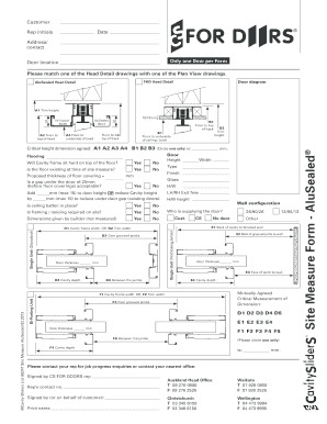 Door Yes No Site Measure Form - AluSealed - CS For Doors - csfordoors co