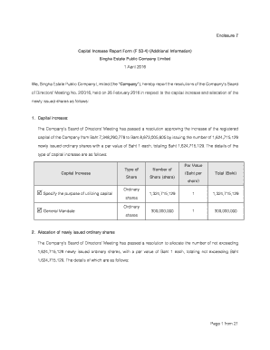 Enclosure 7 Capital Increase Report Form F 53-4