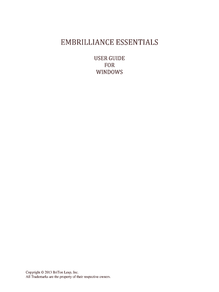 Fillable Online EMBRILLIANCE ESSENTIALS Fax Email Print pdfFiller