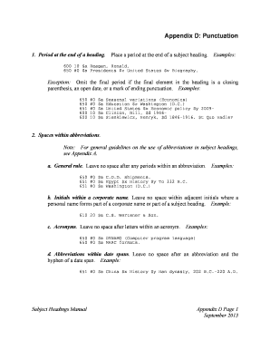 Appendix D: Punctuation