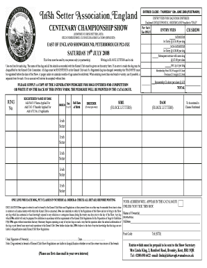 ENTRY FEES FOR EACH DOG ENTERED CENTENARY CHAMPIONSHIP - isae co