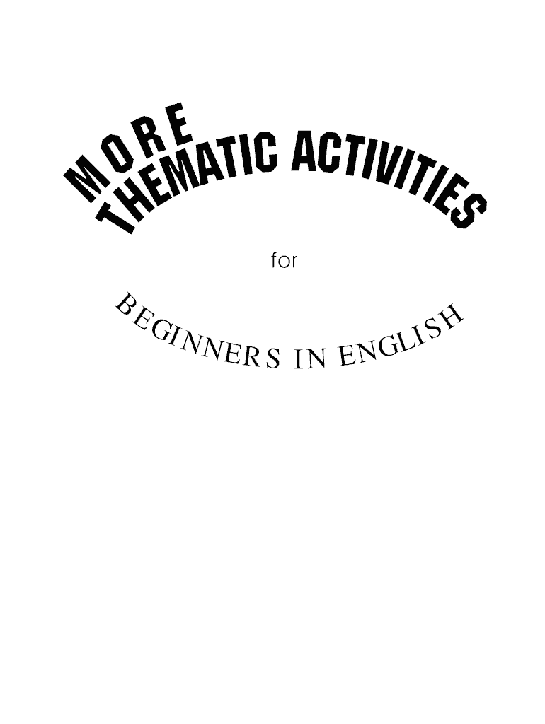 Fillable Online More Thematic Activities For Beginners In English Fax Fillable Online More Thematic Activities For Beginners In English Fax