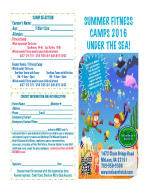 Summer camp brochure 2016 - The Mclean Racquet & Health Club