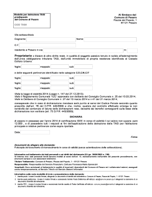 COD T050 Al Sindaco del Comune di Pesaro Piazza del Popolo, 1 ...