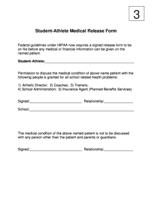 Student-Athlete Medical Release Form