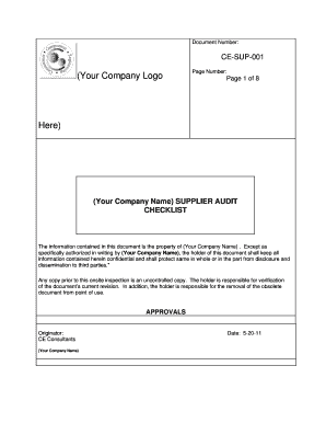 audit checklist supplier pcb cec fillable pdf