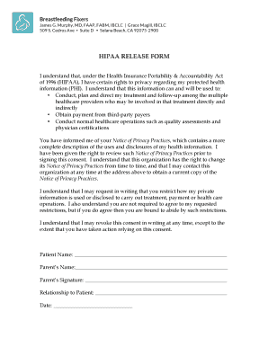 HIPAA RELEASE FORM - Breastfeeding Fixers