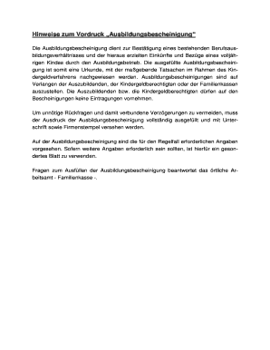 Ausbildungsbescheinigung Form