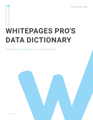INFORMATION bWHITEPAGESb PRO039S DATA DICTIONARY