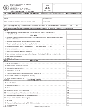 Credit Institution Tax Return 2823