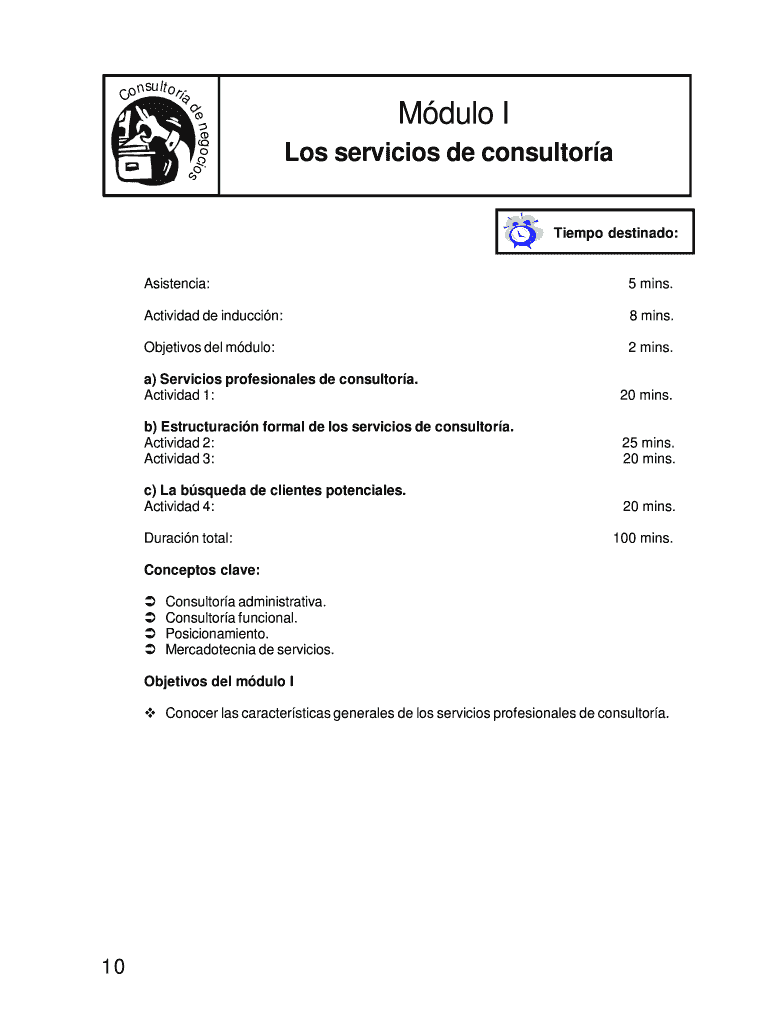 Los servicios de consultor a Vista previa en la página 1