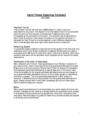 Catering service contract - Hard Times Catering Contract jgb rev 102408doc