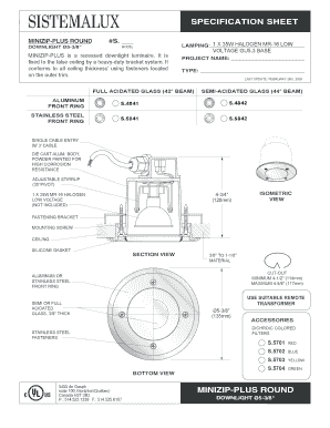 Minizip-plus round specification sheet - Sistemalux