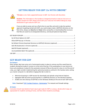 GETTING READY FOR GDP 11e WITH CHROME*