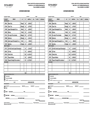 CUSTOMER ORDER FORM - pulsesynergyworldwidecom