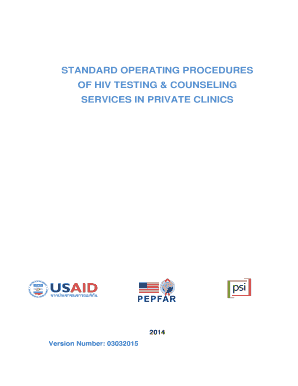 Sop in police - standard operating procedures of hiv testingcounseling services - pdf usaid