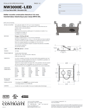 Obese weight chart - FEUILLE DE SPCIFICATIONS PAGE 1/2 Projet NW3000E LED Notes 31/2 po Srie 3000 Evolution DEL Type de luminaire Date Botier nouvelle construction tanche lair avec transformateur lectronique pour lampe MR16 DEL SPCIFICATIONS DTAILS DU BOTIER