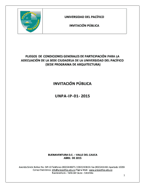 Invitaci n p blica unpa-ip-01- 2015 - Universidad del Pac fico - unipacifico edu