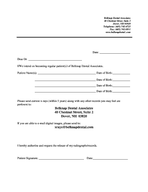 x ray transfer form to download editable fillable printable dental x ray release form