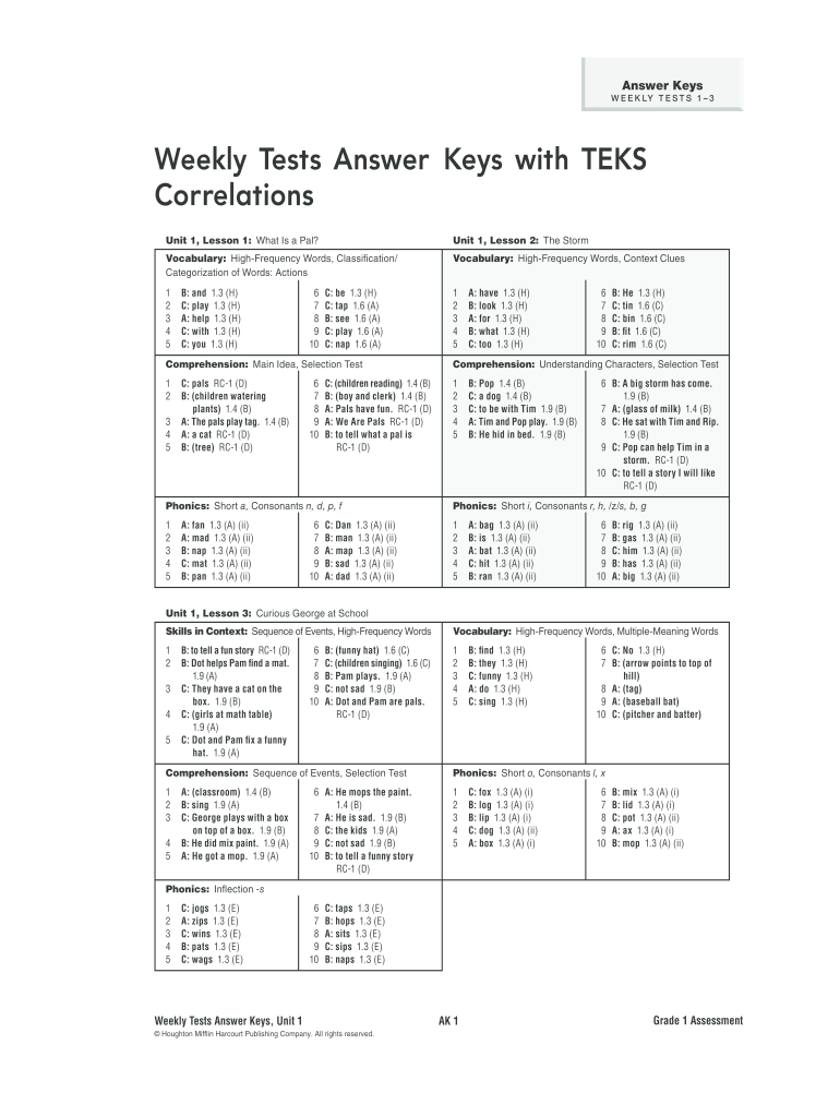 Journeys Grade 3 Weekly Tests Pdf Fill Out Sign Online DocHub