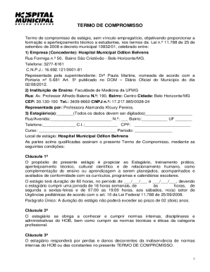 MODELO DE TERMO DE COMPROMISSO DE ESTGIO