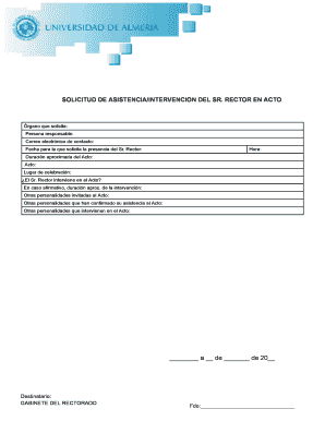 SOLICITUD DE ASISTENCIAINTERVENCION DEL SR RECTOR EN ACTO