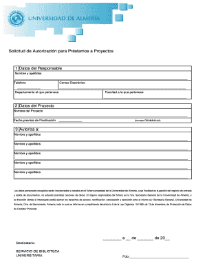 Solicitud de Autorizacin para Prstamos a Proyectos