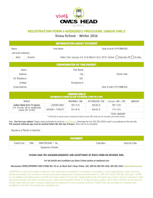 Registration bform 9b weeks JUNIOR OWLS - OwlsHead