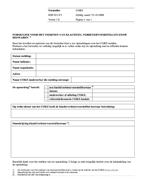 COKZ Complaint Form