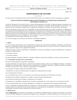 701 dePartamentO de Cultura anuncio Por Decreto de la Presidencia nmero CULTU000182014 de fecha 18 d