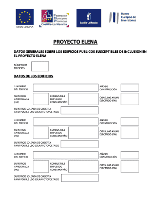 PROYECTO ELENA DATOS GENERALES SOBRE LOS EDIFICIOS PBLICOS SUSCEPTIBLES DE INCLUSIN EN EL PROYECTO E