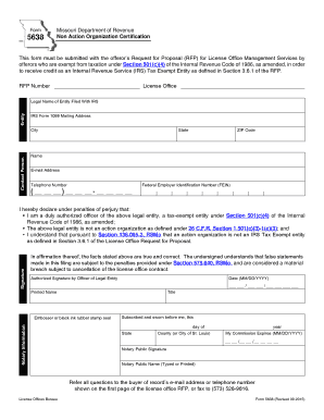 Non Action Organization Certification - Missouri Department of bb