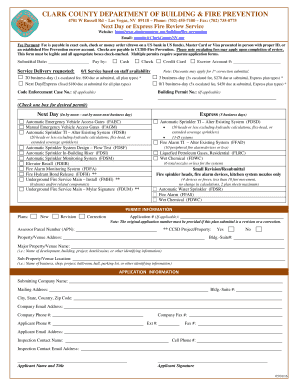 Next Day or Express Plan Review Application