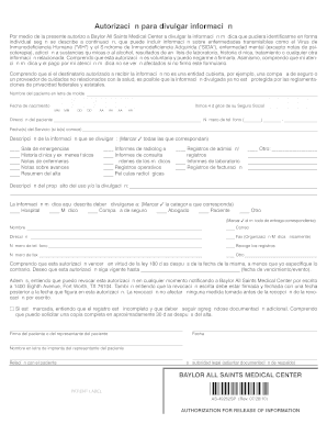 Autorizacin para divulgar informacin - bthelspabbcomb