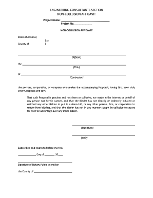 Non collusive affidavit - Non-Collusion Affidavit - Resource Document - azdot