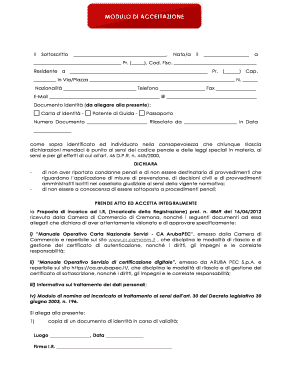 Modulo di Accettazione