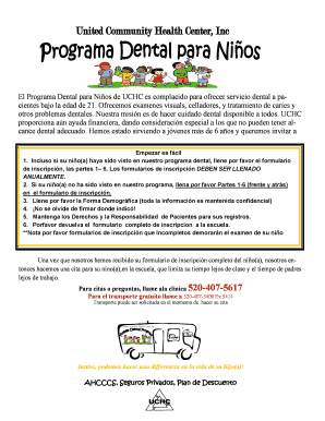 El Programa Dental para Ni os de UCHC es complacido para - uchcaz