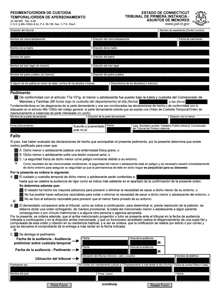 connecticut orden temporal edit Preview on Page 1